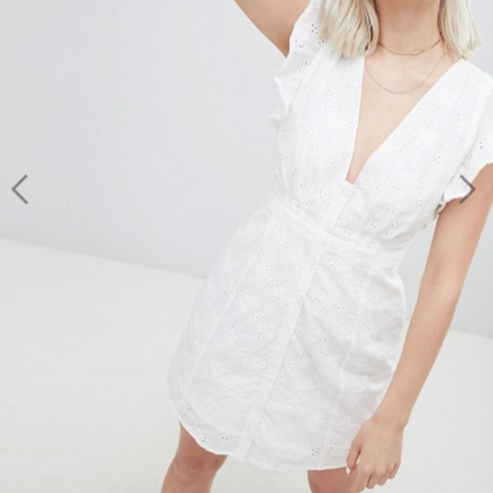 ASOS Emory Park White Eyelet Ruffle Dress